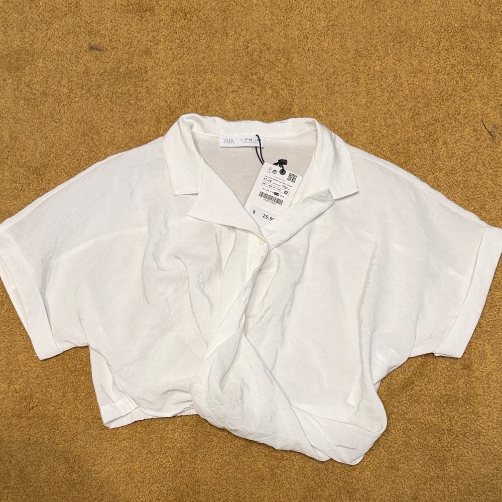 Zara White Wrap Blouse
